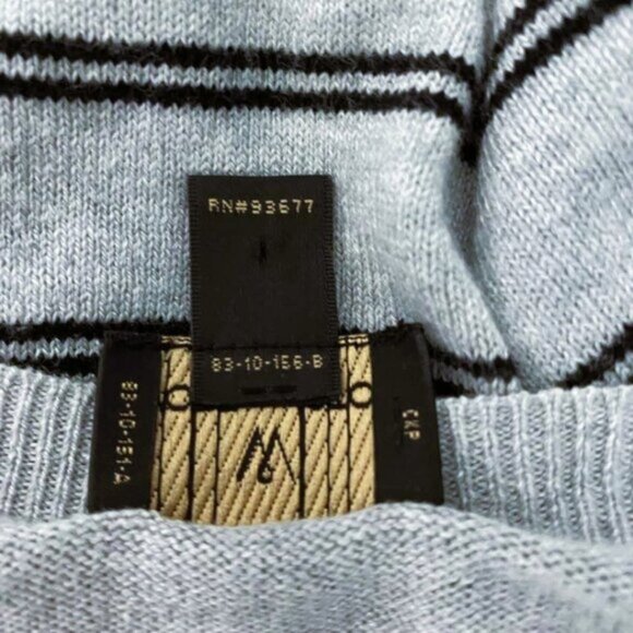 Worthington Black & Gray Striped V-Neck Pullover Sweater - Size Large - Picture 11 of 13